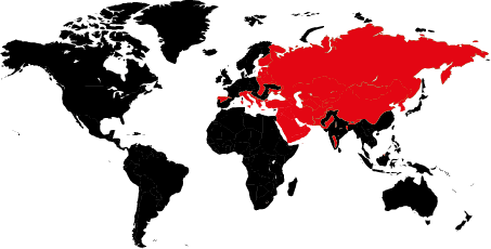 Carte répartition loup gris d'Europe